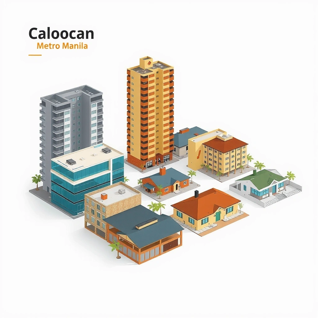 Caloocan urban residential areas with diverse building styles