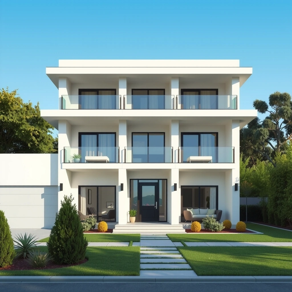 Custom luxury home exterior with modern architecture