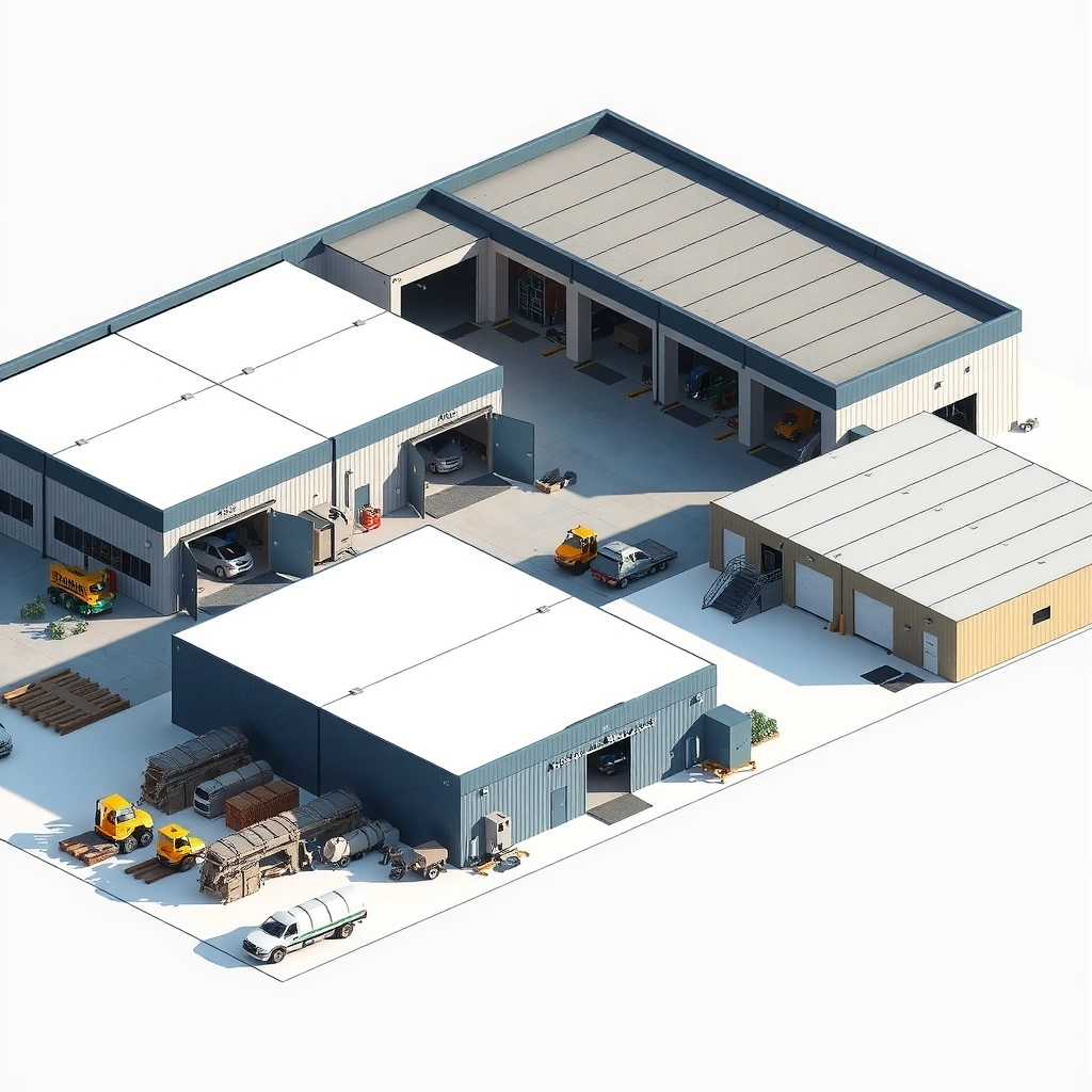 Large industrial facility with warehouse and manufacturing spaces