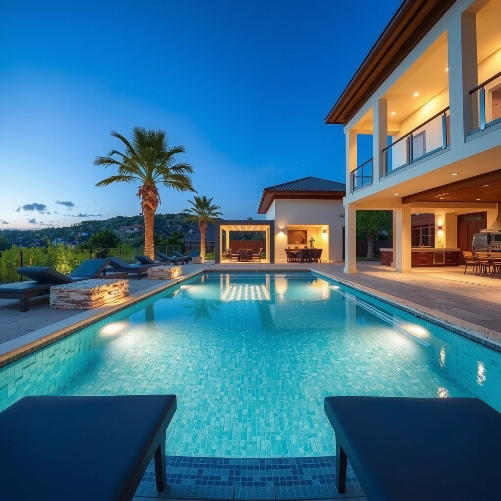 Luxury swimming pool and outdoor entertainment area