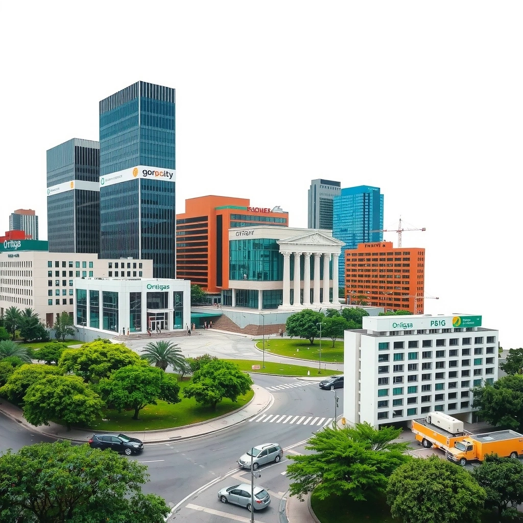 Pasig Ortigas business district with modern office buildings